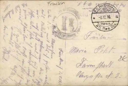 Foto Ak Frankreich, Kriegszerstörungen, Bäume, I. WK