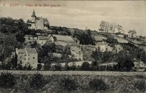 Ak Tilff Esneux Wallonia Lüttich, Villen am linken Ufer