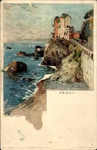 Künstler Litho Wielandt, Manuel, Pegli Genova Genua Ligurien, Wasserpartie