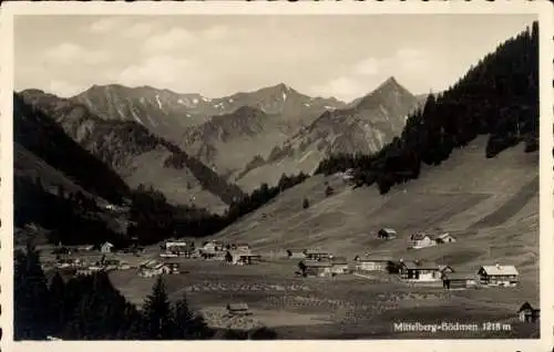 Ak Bödmen Mittelberg im Kleinwalsertal Vorarlberg, Panorama