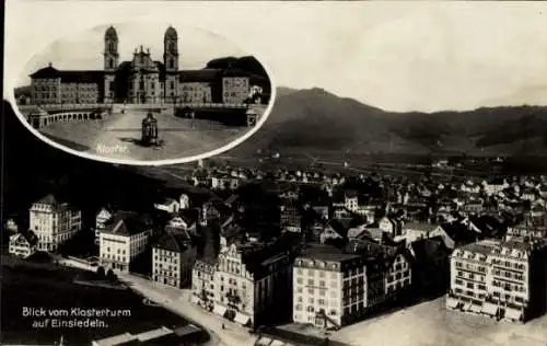 Ak Einsiedeln Kanton Schwyz Schweiz, Kloster Einsiedeln, Blick vom Klosterturm