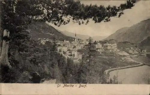 Ak Sankt Moritz Dorf Kanton Graubünden, Panorama