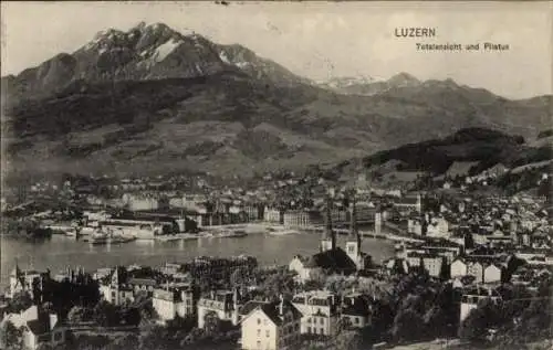 Ak Luzern Stadt Schweiz, Totalansicht und Pilatus