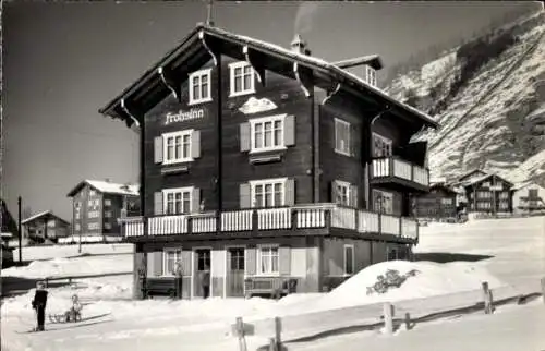 Ak Saas Grund Kanton Wallis, Chalet Frohsinn, Unterdemberg