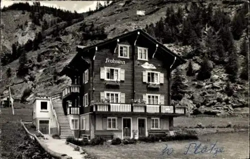 Ak Saas Grund Kanton Wallis, Chalet Frohsinn, Unterdenberg