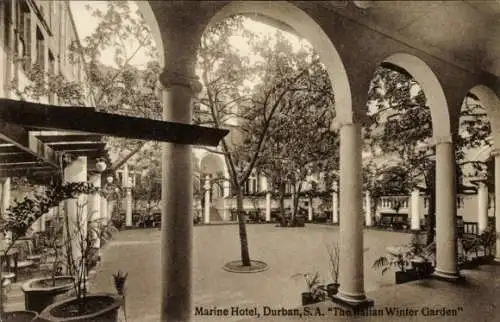 Ak Durban Südafrika, Marine Hotel, Italienischer Wintergarten
