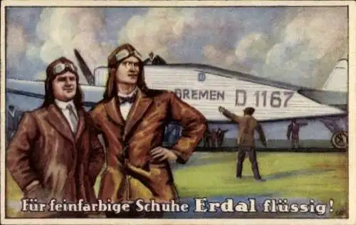 Sammelbild Erdal-Kwak-Serienbild, Ozeanflug der Bremen, Start in Tempelhof
