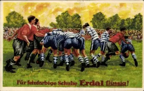 Sammelbild Erdal-Kwak-Serienbild, Marke Rotfrosch, Bohnerwachs, Rugby