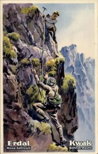 Sammelbild Erdal-Kwak-Serienbild, Marke Rotfrosch, Bohnerwachs, Alpine Kletterei II, Höfats
