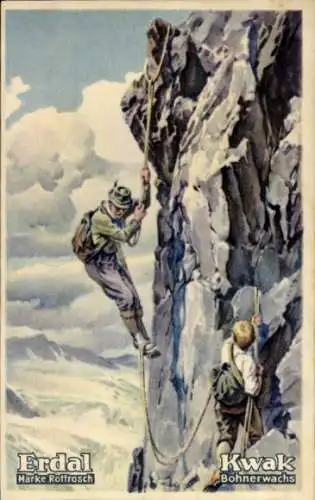 Sammelbild Erdal-Kwak-Serienbild, Marke Rotfrosch, Bohnerwachs, Alpine Kletterei II, Cima del Largo