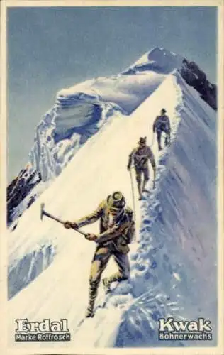 Sammelbild Erdal-Kwak-Serienbild, Marke Rotfrosch, Bohnerwachs, Alpine Kletterei II, Piz Bernina