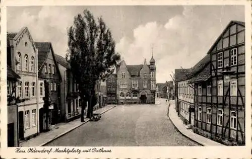 Ak Hessisch Oldendorf an der Weser, Marktplatz, Rathaus