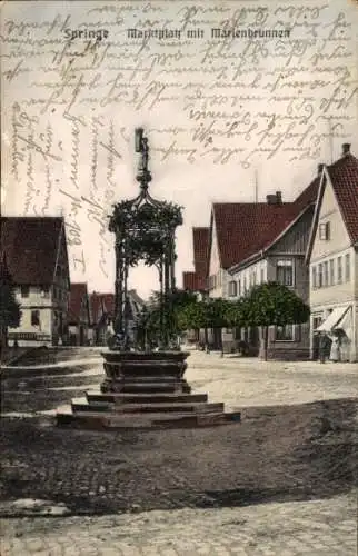 Ak Springe am Deister, Marktplatz, Marienbrunnen