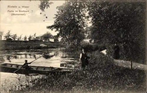 Ak Rinteln an der Weser, Stadtpark, Blumenwall