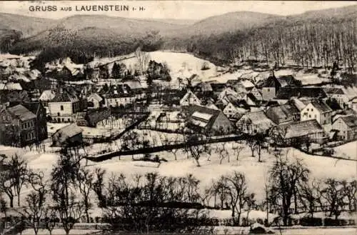 Ak Lauenstein Salzhemmendorf in Niedersachsen, Gesamtansicht, Winter