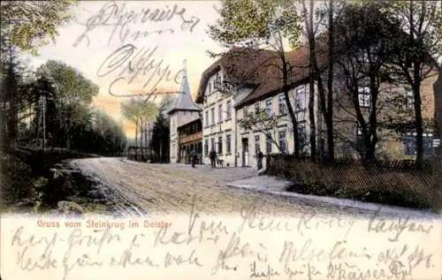 Ak Bennigsen Springe am Deister, Straßenpartie am Hotel Pension Steinkrug, Inh. L. Tanner