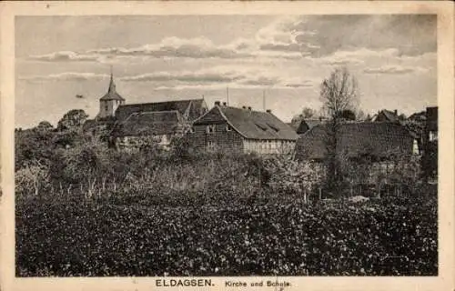 Ak Eldagsen Springe am Deister Niedersachsen, Kirche, Schule