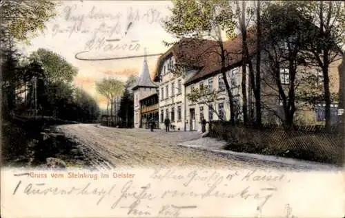 Ak Bennigsen Springe am Deister, Straßenpartie am Hotel Pension Steinkrug, Inh. L. Tanner