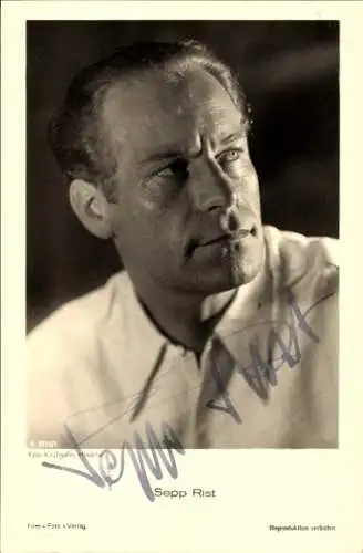 Ak Schauspieler Sepp Rist, Portrait, Ross Verlag A 3215 1, Autogramm