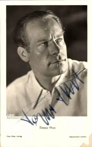 Ak Schauspieler Sepp Rist, Portrait, Ross Verlag A 3215 1, Autogramm