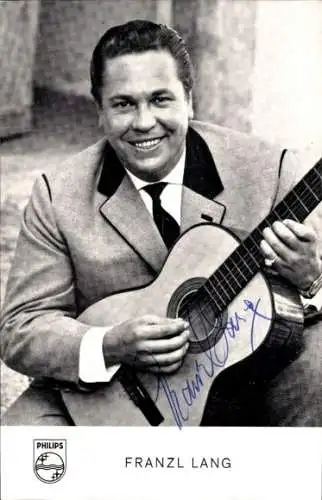 Ak Schauspieler Franzl Lang, Portrait, Autogramm, Sänger,Gitarre