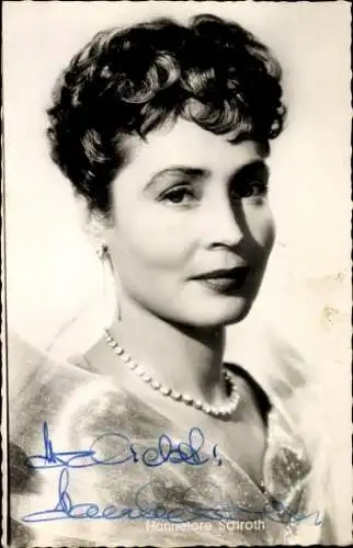 Ak Schauspielerin Hannelore Schroth, Portrait, Autogramm