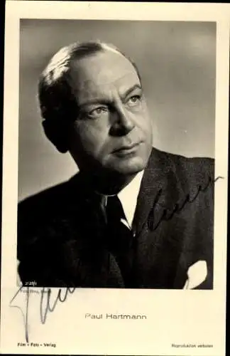 Ak Schauspieler Paul Hartmann, Portrait, Autogramm