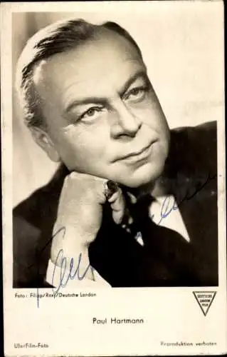 Ak Schauspieler Paul Hartmann, Portrait, Autogramm