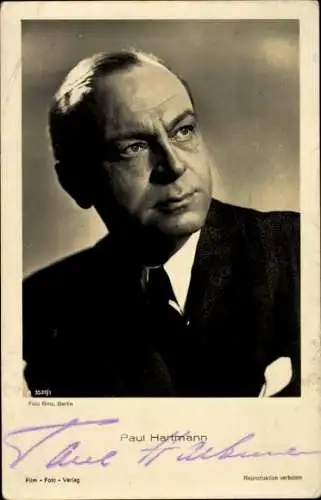 Ak Schauspieler Paul Hartmann, Portrait, Autogramm