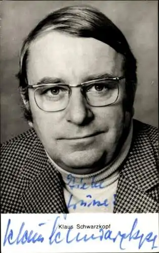 Ak Schauspieler Klaus Schwarzkopf, Portrait, Autogramm