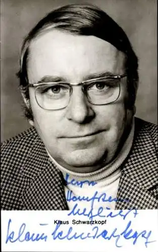 Ak Schauspieler Klaus Schwarzkopf, Portrait, Autogramm