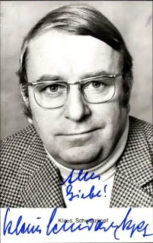 Ak Schauspieler Klaus Schwarzkopf, Portrait, Autogramm