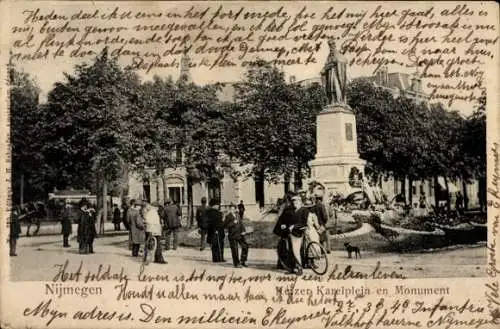 Ak Nijmegen-Gelderland, Keizer-Karelplein, Denkmal