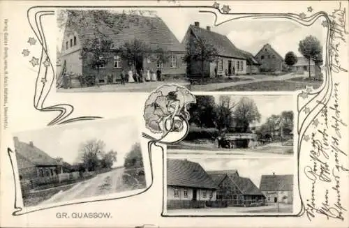 Jugendstil Ak Groß Quassow Userin in Mecklenburg, Ortsansichten