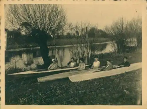 Foto Personen in Kajaks, Fischer-Insel, 1931