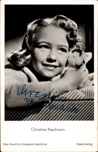 Ak Schauspielerin Christine Kaufmann, Portrait, Film Rosen-Resli, Autogramm