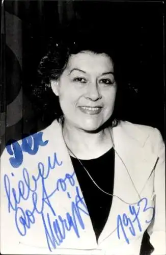 Ak Schauspielerin Margit Symo, Portrait, Autogramm