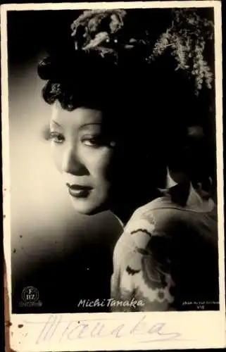 Ak Schauspielerin Michiko Tanaka, Portrait, Autogramm