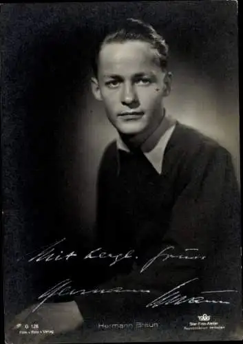 Ak Schauspieler Hermann Braun, Tobis Film, Portrait, Autogramm