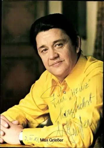 Ak Schauspieler Max Grießer, Portrait, Autogramm