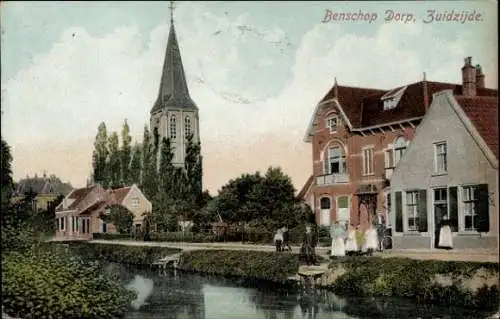 Ak Benschop Utrecht Niederlande, Teilansicht, Kirche