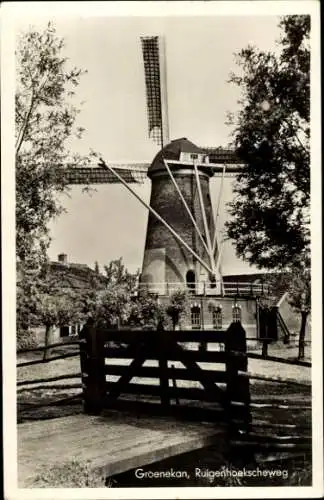 Ak Groenekan Utrecht Niederlande, Ruigenhoekscheweg, Windmühle
