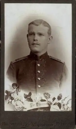 Kabinett Foto Müllheim In Baden, Deutscher Soldat in Uniform, Portrait