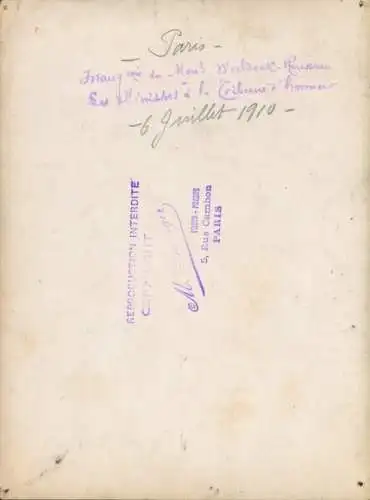 Foto Paris, Waldeck-Rousseau und seine Minister, 6. Juli 1910