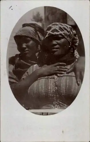 Foto Ak Zwei Afrikanerinnen, Hottentottenfrauen