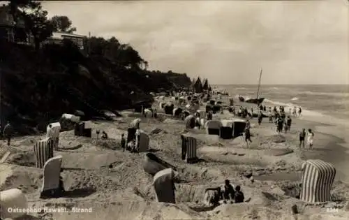 Ak Ostseebad Rewahl Pommern, Strandpartie, Strandkörbe