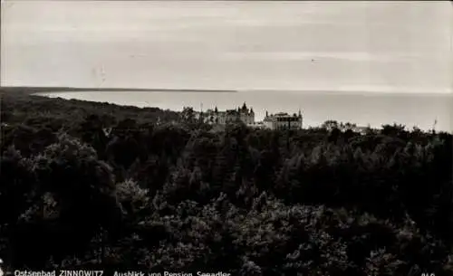 Ak Ostseebad Zinnowitz auf Usedom, Ausblick von Pension Seeadler