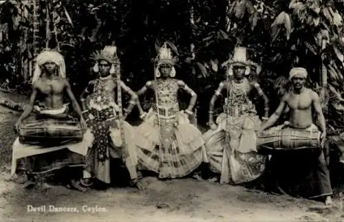 Ak Ceylon Sri Lanka, Teufelstänzer