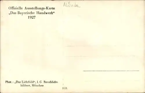 Ak München, Ausstellungs-Karte, Das Bayerische Handwerk 1927, Konzert