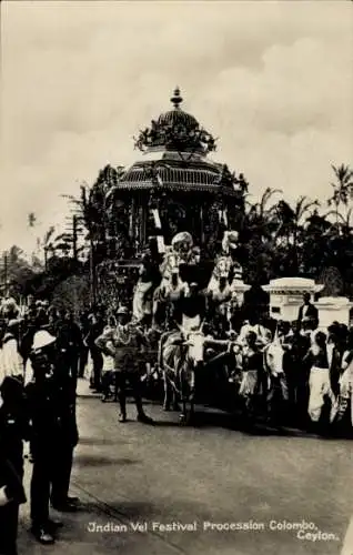 Ak Colombo Ceylon, Indian Vel Festival Procession
